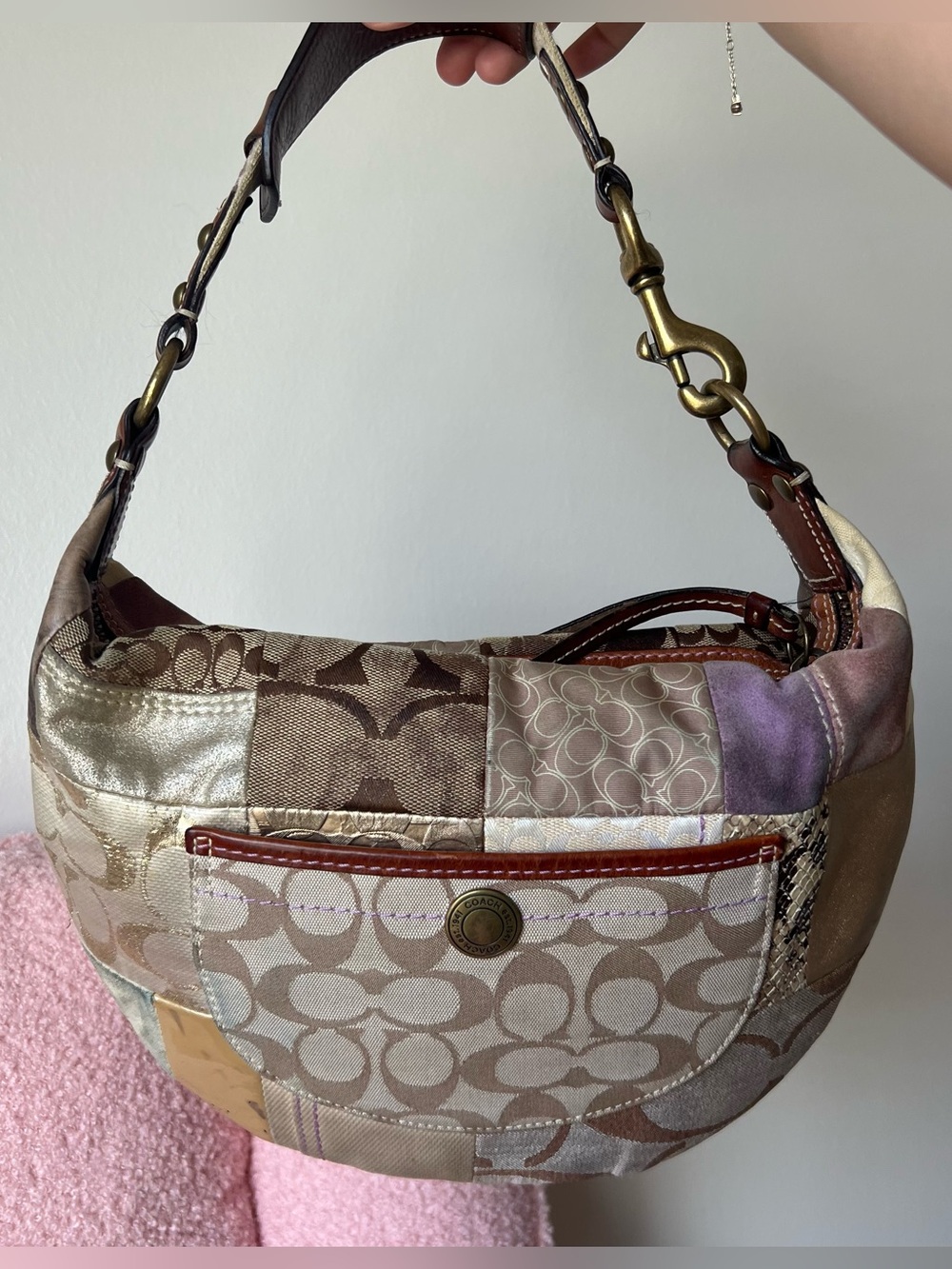 The Coach Patchwork Hobo Shoulder Bag